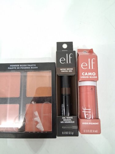 4 assorted elf makeup products - assorted  sizes, types and uses - concealer / powder blush palette / brow tint gel / liquid blush image 4