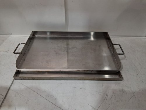 BBQ Cooking Griddle, Universal Flat Top Griddle with 2 Handles - 17" x 23" - silver image 2