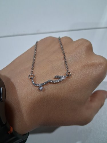 calligraphic "حُبّ/love" pendant/charm chain bracelet- 6.5" - 8.5"/1" pendant - SILVER image 4