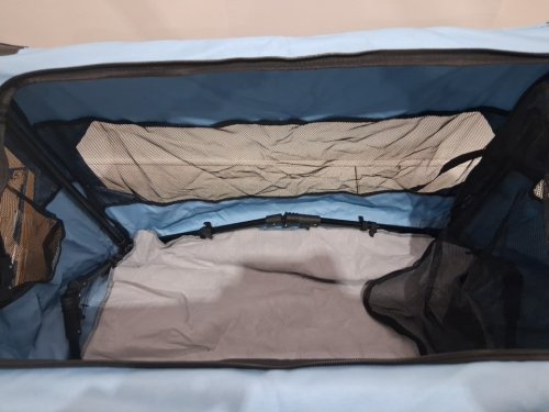 joytutus collapsible portable pet crate kennel for travel, for pets up to 55lbs - 32" - Blue image 6