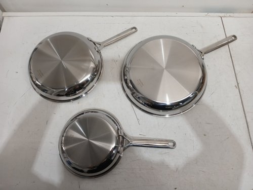 3PC GREENPAN SPECTRA HYBRID CERAMIC NON-STICK SKILLET SET - 8" | 10" | 12" - GREY (MODEL: 1901845) image 3