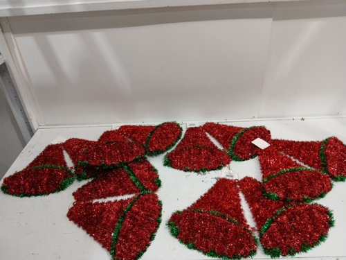 festive tinsel Christmas ornament bells - red/green - (Model: XM-HX3003) image 2