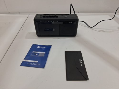 KLIM Portable Cassette Player, Tape Recorder and Boombox with AM/FM Radio, USB, Bluetooth, Speaker, and Earphone Jack - Black image 2