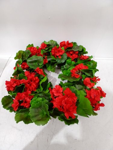 Arborus Hydrangea Wreath for Front Door Colorful Artificial Spring Wreaths - 19.6'' - RED/green (model: ca-ar-aw_0159) image 3