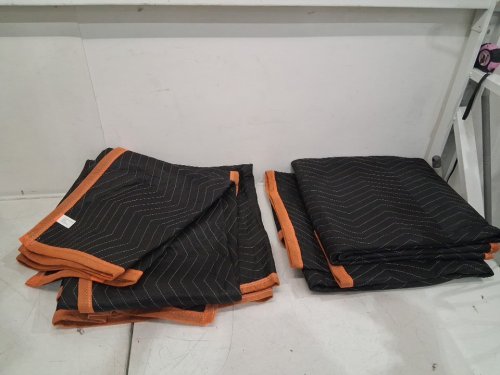 4pk Moving Blankets - 72" x 40" - Black/Orange image 2