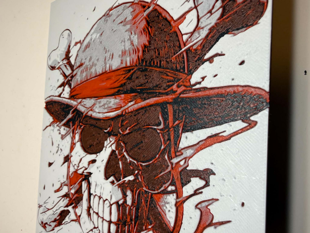 8"x5" 3D Printed - Straw Hats Logo - From the anime, One Piece - Textured Photo image 3