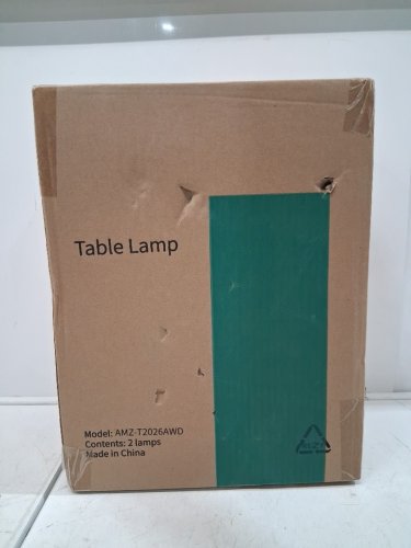 2PK BOBOMOMO RUSTIC TABLE LAMPS - 20" - LINEN (MODEL: amz-t2026awd) image 4