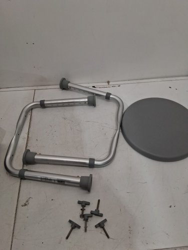 MEDLINE GUARDIAN NON-SLIP SHOWER/BATH STOOL WITH ADJUSTABLE HEIGHT - 13.5" - 20.5" - 300LB MAX CAPACITY - GREY (MODEL: G2-300KRX1) image 3