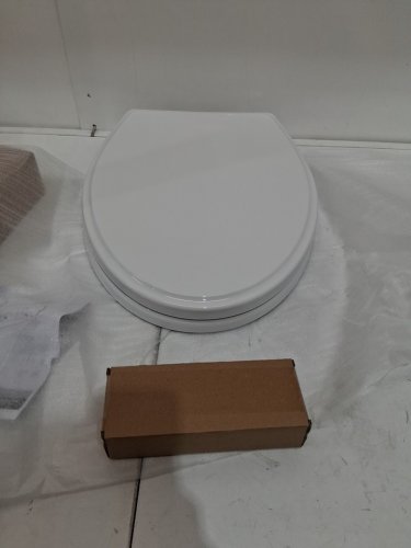 HIBBENT PREMIUM ONE BUTTON ELONGATED TOILET SEAT - 18.5"  WHITE image 2