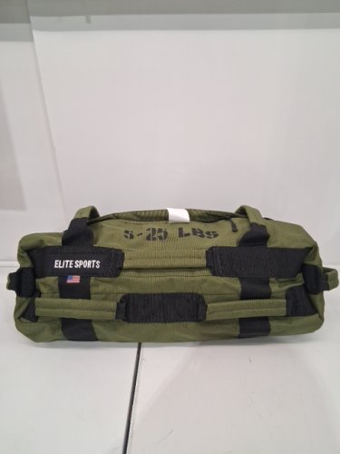 Elite Sports Workout Sandbag with Strategic Handle Placement *Unfilled* - 5-25LB - GREEN/BLACK image 2