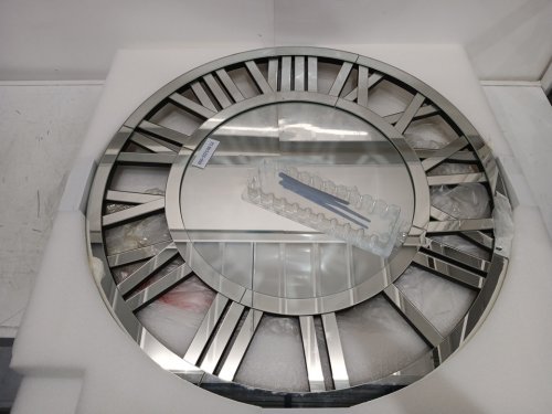 THKSHOUZ elegant mirror round wall - 34" - silver (model: sf-mc120) image 5