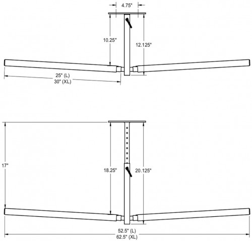 STOREYOURBOARD KAYAK hi-port ceiling Rack mount- 10"-18" x 30" - 150lbs max - black (model: 03873-KAYAK) image 2