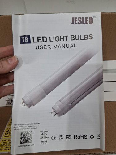 12PK JESLED T8 LED Tube Light Bulbs - Type A+B - 4FT - 5000K - Daylight image 5