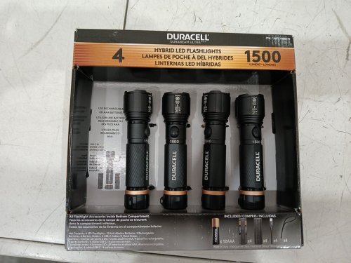4pk Duracell HYBRID LED Flashlights - 1500Lm - black (MODEL:1806270) image 2