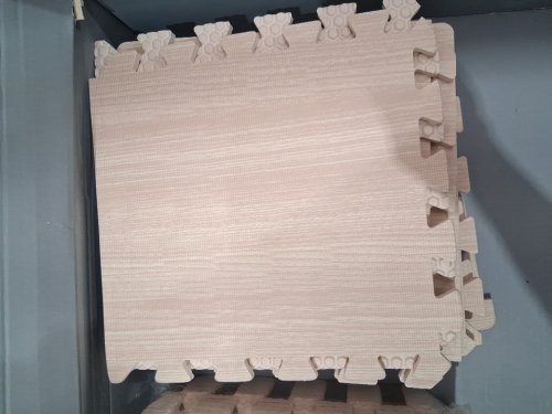 12PK Yes4All SHOCK ABSORBING EVA Interlocking HIGH DENSITY WATERPROOF Exercise Foam Floor Mats with Border for Gyms, Yoga, and Outdoor Workouts - 12" X 12" - 24 SQ FT - WALNUT WOOD LIGHT/LIGHT BROWN (MODEL: P9PL) image 4