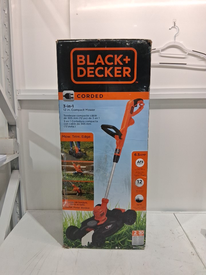 BLACK + DECKER 3-in-1 COMPACT ELECTRIC MOWER String Trimmer - 12" path - 6.5amp - ORANGE (MODEL: BESTA512CM) image 2