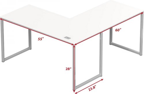 SHW Mission reversible desktop L-Shaped computer desk - white - (Model: OD-13L-W#CS02) image 2