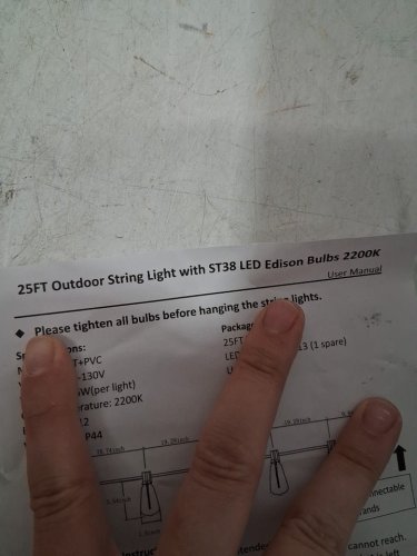 outdoor hanging led string lights - 25ft - 2200k - black image 3