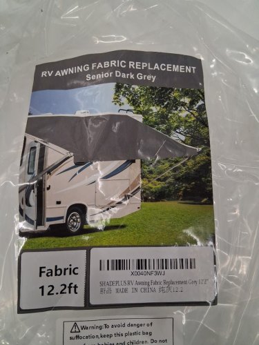 slide out weatherproof rv awning - 12.2ft - senior dark grey image 3