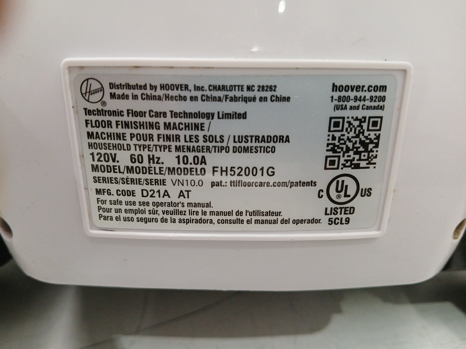 HOOVER SMART WASH AUTOMATIC CARPET CLEANER -WHITE/BLUE (MODEL: FH52001G) image 11