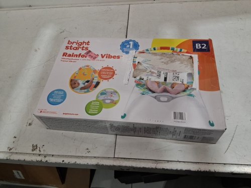 BABY BRIGHT STARTS NO SLIP BOUNCER SOOTHING VIBRATIONS INFANT SEAT - RAINFOREST VIBES - MULTICOLOUR - (MODEL: 12227-ES) image 2
