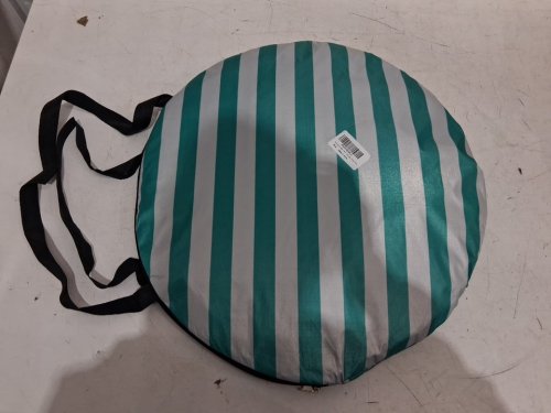 ANTI UV EASY POP-UP BEACH TENT - HOLDS 2-3 PEOPLE - UPF 50+ SUN PROTECTION - GREEN/WHITE image 3