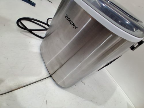 EUHOMY COUNTERTOP ICE MAKER MACHINE WITH HANDLE, BASKET AND SCOOP - MAKES 26LBS PER DAY - STAINLESS STEEL - (MODEL: IM001-BSI-CAEH / IM-06S) image 5