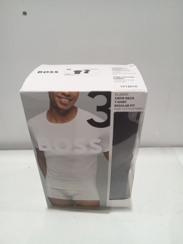 3PK MEN'S HUGO boss crewneck classic short sleeve t-shirt- medium - BLACK/WHITE/NAVY image 2