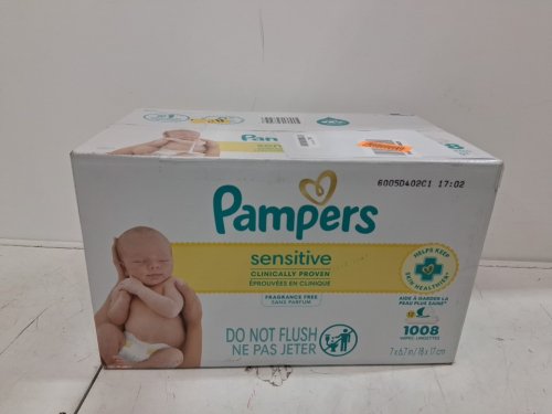 4pk PAMPERS BABY SENSITIVE PERFUME FREE WIPES - 84 per pack (336 total) image 2