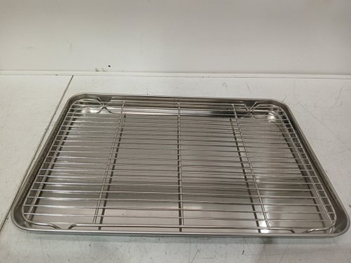 2PC HOMIKIT BAKING COOKIE SHEET PAN WITH WIRE COOLING RACK - 20" X 14" - STAINLESS STEEL image 3