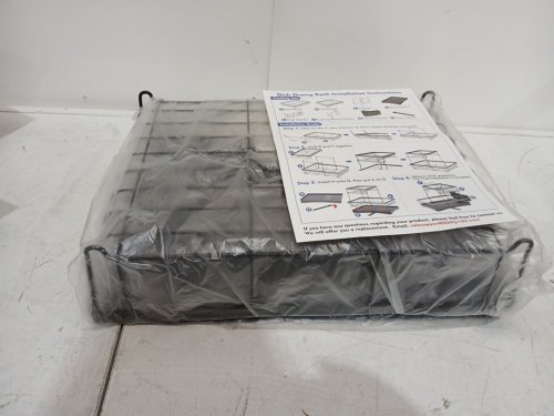 2-tier large dish drying rack with drainboard & utensil holder - 16" x 11.2" x 12.5" - black image 3