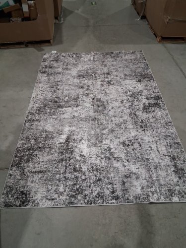 COTILED ABSTRACT WASHABLE AREA RUG - 6FT X 9FT - BLACK/WHITE image 3