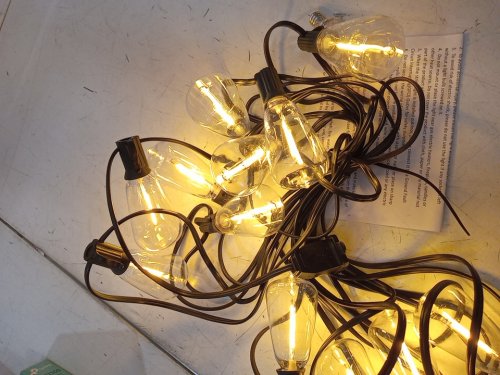 outdoor hanging led string lights - 25ft - 2200k - black image 4