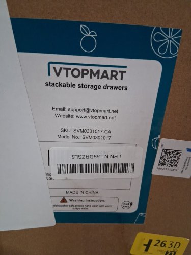 4PK Vtopmart Stackable Storage Bin -12" x 7.5" x 7" - CLEAR (MODEL: SVM0301017) image 3
