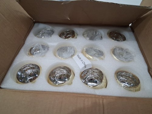 12pk letine Mercury Glass Votive Candle Holders - 2" x 2" - gold image 3
