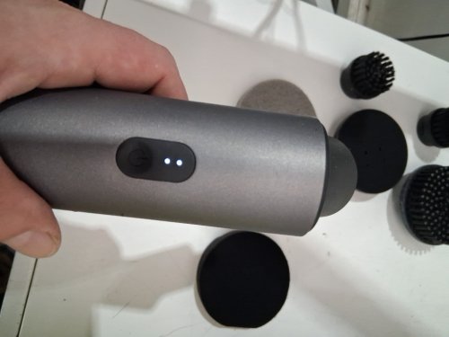 hoto electric spin scrubber brush with 6 Brush Heads - 51" handle - black (model: QWQJS001/1848324) image 3