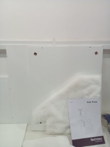 songmics 2 in 1 modern cat tree with litter box holder - 33.1" x 24.1" x 59" - white (model: pct113w01v1) image 5
