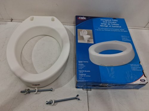 CAREX HEALTH BRANDS ELONGATED TOILET SEAT ELEVATOR - 300LBS CAP - 3.5" - WHITE (MODEL: B30800) image 2
