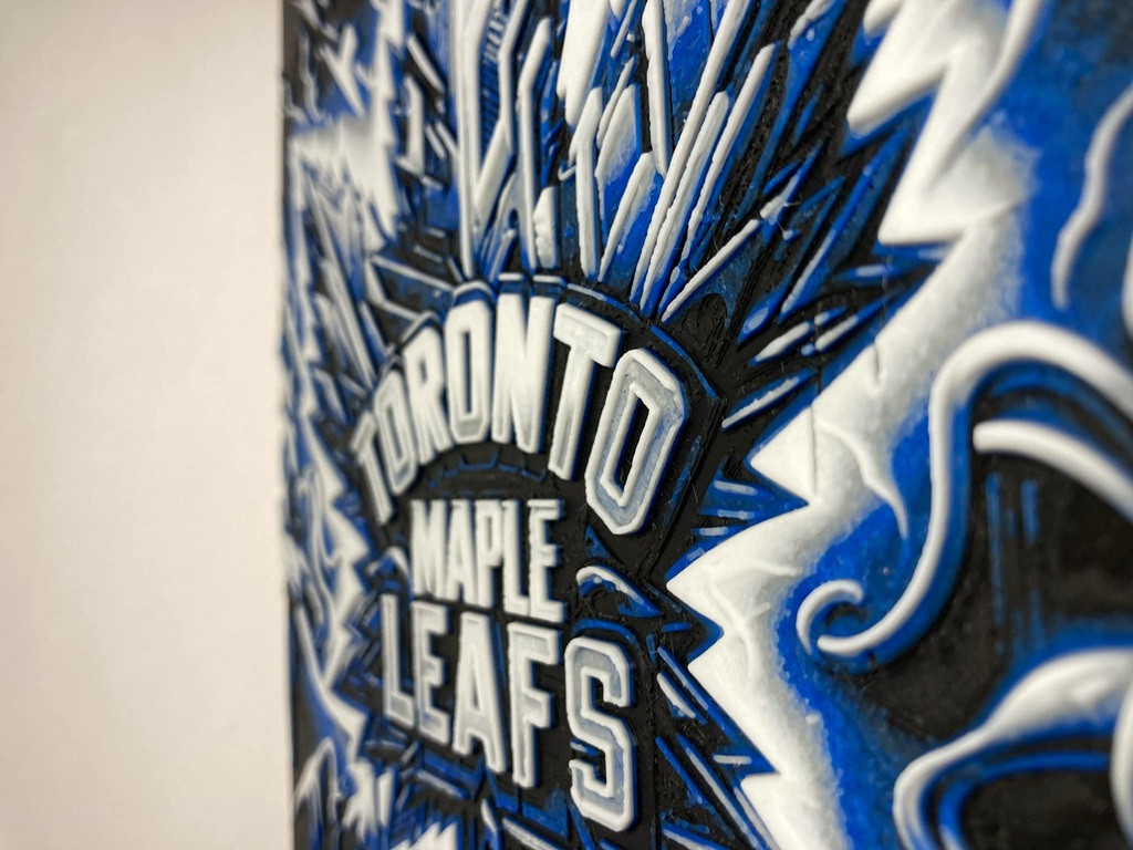 8"x8" 3D Printed - Toronto Maple Leafs - NHL - Textured Photo image 3