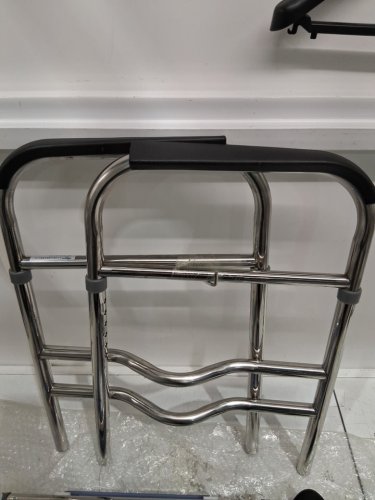 Maitehao adjustable aluminum toilet seat riser - 65" x 27" x 43" - blue/silver image 6