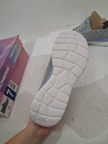 women's sketchers swift fit slip on shoe - size 7 - grey (style: 6633507) image 4