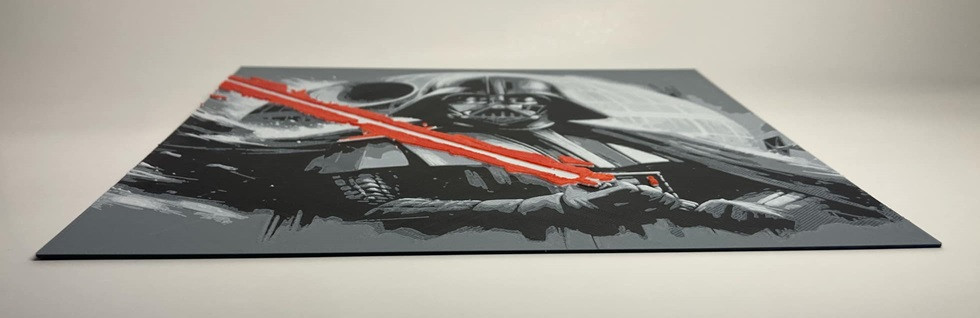 8"x8" 3D Printed- Darth Vader with Death Star - Star Wars - Textured Photo image 2