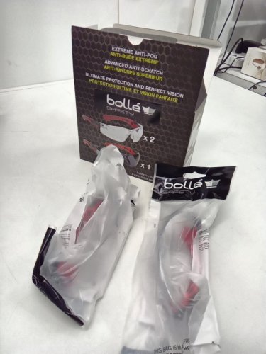 2pk ADULT UNISEX BOLLE safety glasses - osfm - clear/red image 2