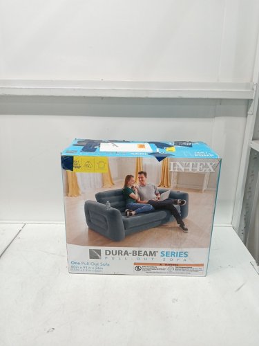 Intex dura-beam series inflatable Pull-Out Sofa *no pump*  - 80" x 91" x 26" - 440lbs capacity - grey (Model: 66552EP) image 2