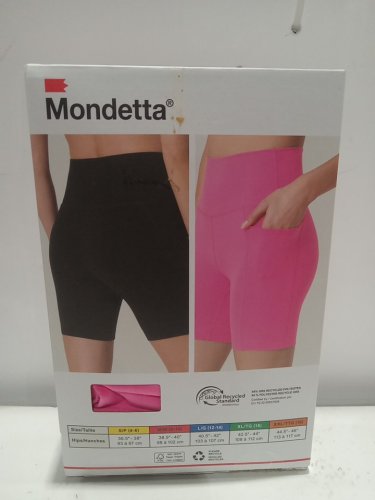2pk WOMEN'S Mondetta Active Midweight Bike Short - XXL - BLACK/pink (STYLE:1966940) image 2