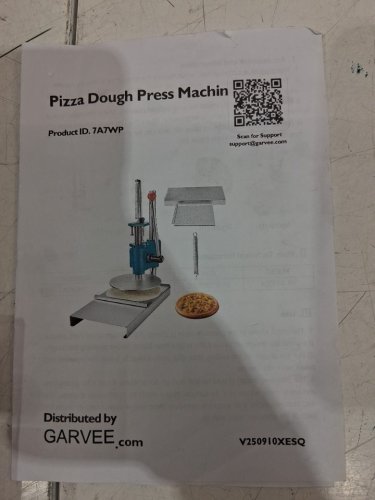 GARVEE MANUAL Pizza Dough Press Machine - 9.5" - SILVER/GREEN (MODEL: PHK_33Q8EFAQ) image 5