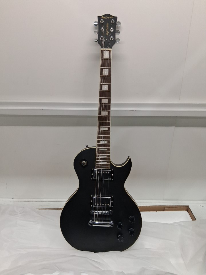 Leo Jaymz 39" Full Size Leo Jaymz Single Cut Curved Top Electric Guitar - black image 3