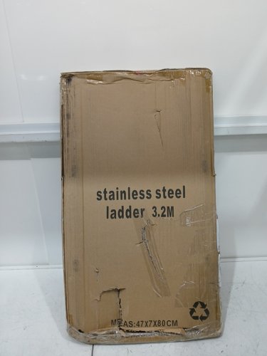 3.2M Telescopic Folding Step Ladder Multi-Purpose Extendable Loft Ladder- 10.5FT -330LBS MAX- - Stainless Steel-(MODEL: image 2