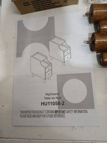2PK Costway Solid Wood Night Side Table - 8" x 16" x 20" - Brown (Model: HU11058BN-2) image 3