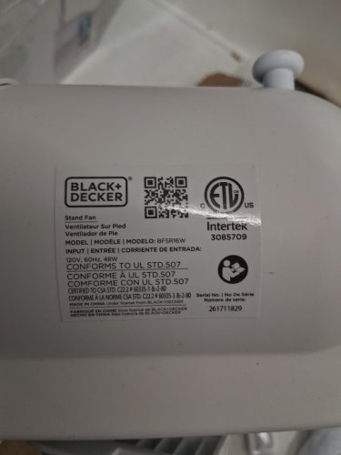 BLACK+DECKER STAND FAN WITH REMOTE - 16" - WHITE (MODEL: BFSR16W) image 5